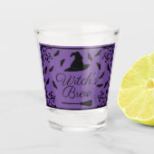 Halloween Witch's Brew Pet & Bats Shot Glas (Voorkant)