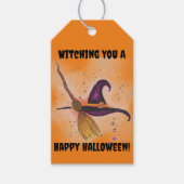 Halloween Witch's Pet en Bezem Cadeaulabel (Voorkant)