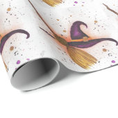 Halloween Witch's Pet en Bezem Cadeaupapier (Rol Hoek)