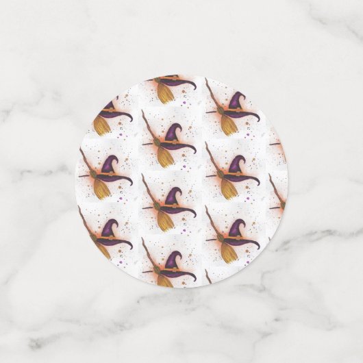 Halloween Witch's Pet en Bezem Confetti (Kleine voorkant)