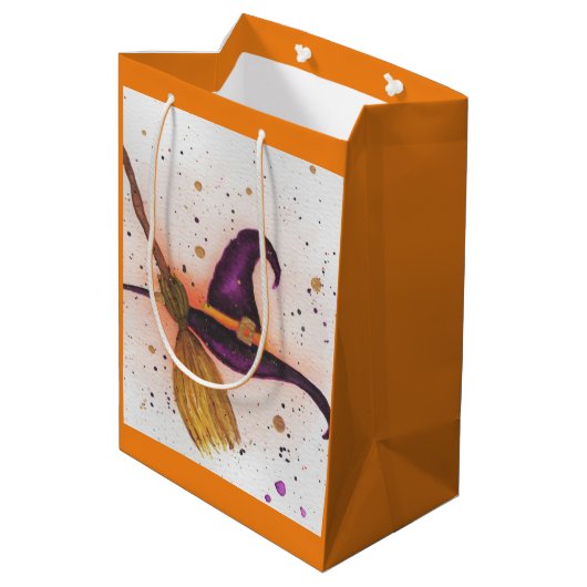Halloween Witch's Pet en Bezem Medium Cadeauzakje (Achterkant Gekanteld)