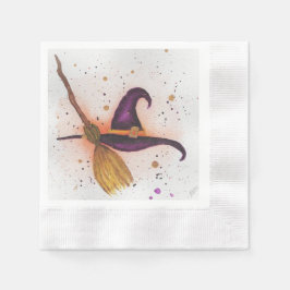 Halloween Witch's Pet en Bezem Servet