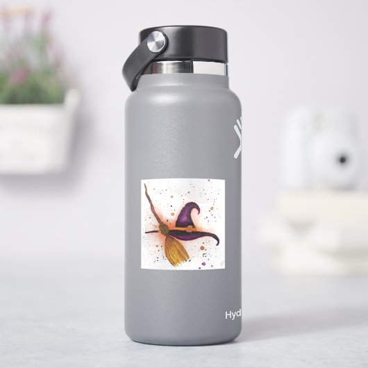 Halloween Witch's Pet en Bezem Sticker (HydroFlask)