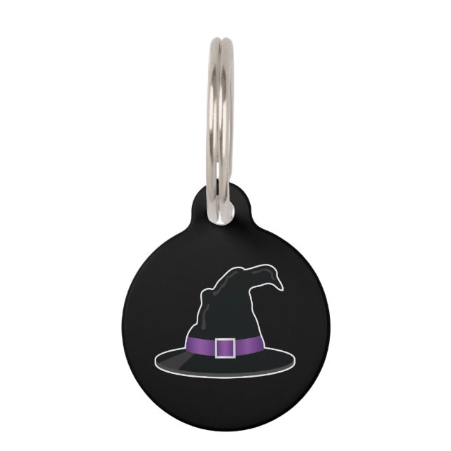 Halloween Witch's Pet met Paarse details Huisdierpenning (Voorkant)