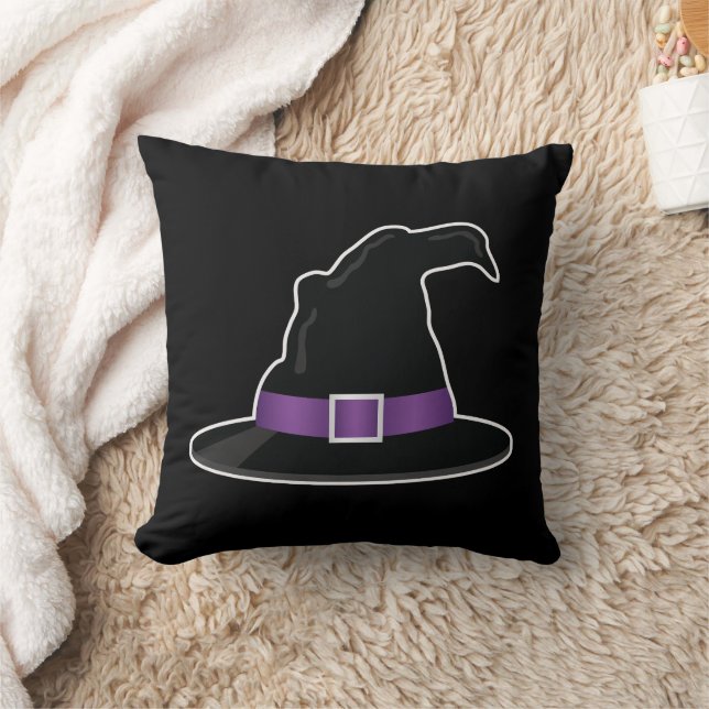 Halloween Witch's Pet met Paarse details zwart Kussen (Deken)