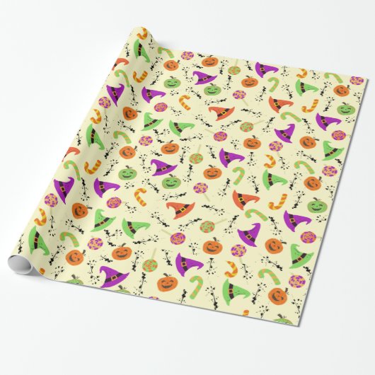 Halloween Witch's Pet Snoep & Pomkins 2 Cadeaupapier (Uitgerold)