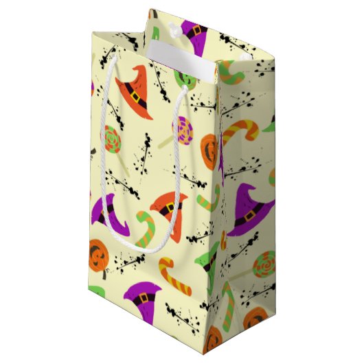 Halloween Witch's Pet Snoep & pompoenen Klein Cadeauzakje (Voorkant Gekanteld)