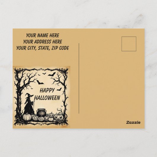Halloween Witch's Potion, Halloween Uitnodiging, Briefkaart (Achterkant)