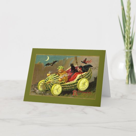 Halloween Witch's Watermeloen Auto Kaart (Voorkant)