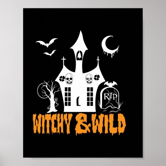 Halloween Witchy And Wild Birthday Poster (Voorkant)