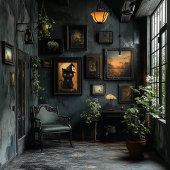 Halloween Witchy Black Cat Art - Downloadbaar Poster