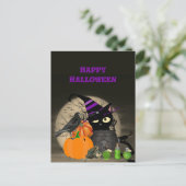Halloween Witchy Black Cat voor kinderen Briefkaar Briefkaart (Staand voorkant)