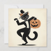 Halloween Witchy Black en Pumpkin Cat Flat Kaart (Voorkant)
