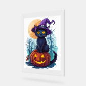 Halloween Witchy Cat op een pompoen Acryl Bord (Hoek)