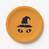 Halloween witchy cat papieren bordje (Voorkant)