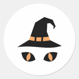 Halloween witchy cat ronde sticker