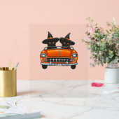 Halloween Witchy Cats Classic T-shirt Acryl Bord (Huwelijk)