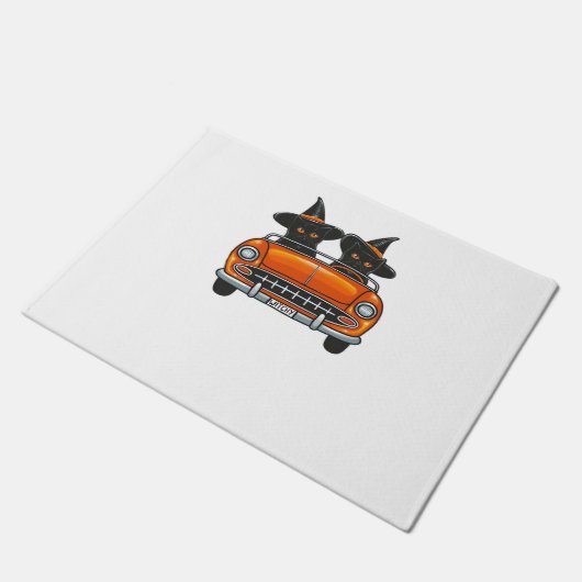 Halloween Witchy Cats Classic T-shirt Deurmat (Schuin)
