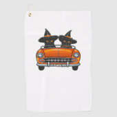 Halloween Witchy Cats Classic T-shirt Golfhanddoek (Voorkant)