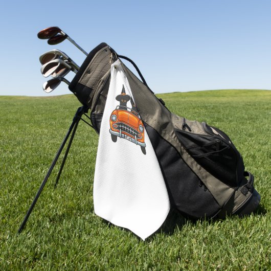 Halloween Witchy Cats Classic T-shirt Golfhanddoek (Groen)