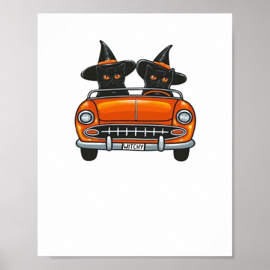 Halloween Witchy Cats Classic T-shirt Poster (Voorkant)