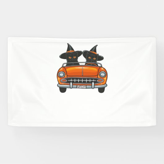 Halloween Witchy Cats Classic T-shirt Spandoek (Horizontaal)