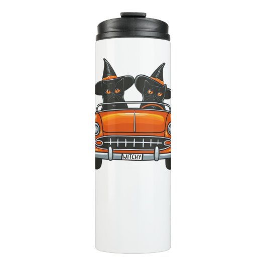 Halloween Witchy Cats Classic T-shirt Thermosbeker (Voorkant)