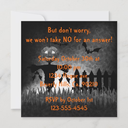 Halloween Witchy Devil Girl Kaart (Achterkant)