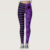 Halloween witchy gestreepte leggings (Voorkant)