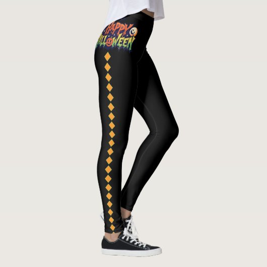 Halloween witchy gestreepte leggings (Rechts)