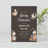 Halloween Witchy Goose Spooky Kids Verjaardag Kaart (Staand voorkant)