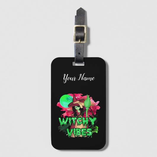 Halloween Witchy Vibes Bagagelabel (Voorkant (verticaal))