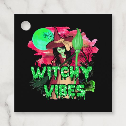 Halloween Witchy Vibes Bedankjes Labels (Voorkant)