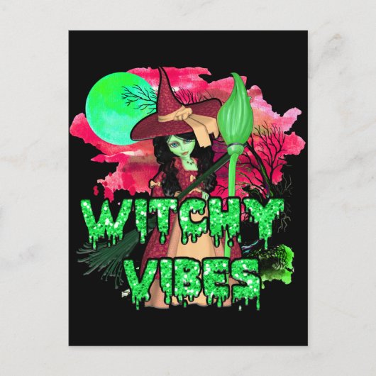 Halloween Witchy Vibes Briefkaart (Voorkant)
