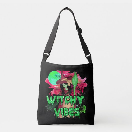 Halloween Witchy Vibes Crossbody Tas (Voorkant)
