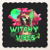 Halloween Witchy Vibes Kartonnen Onderzetters (Voorkant)