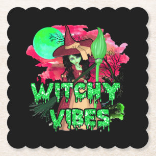 Halloween Witchy Vibes Kartonnen Onderzetters