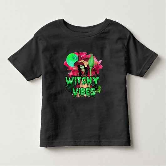Halloween Witchy Vibes Kinder Shirts (Voorkant)