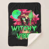 Halloween Witchy Vibes Sherpa Deken (Voorkant)