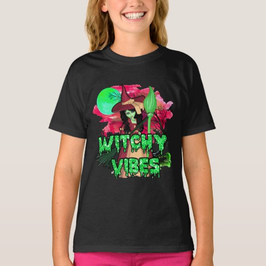 Halloween Witchy Vibes T-shirt (Voorkant)