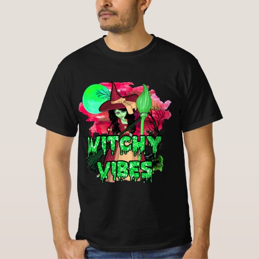 Halloween Witchy Vibes T-shirt (Voorkant)
