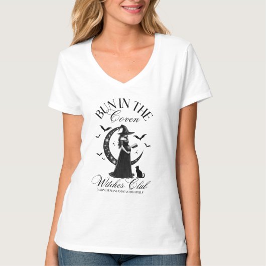 Halloween Witchy zwangerschap T-shirt (Voorkant)