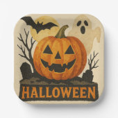 Halloween with a sensual collage technique papieren bordje (Voorkant)