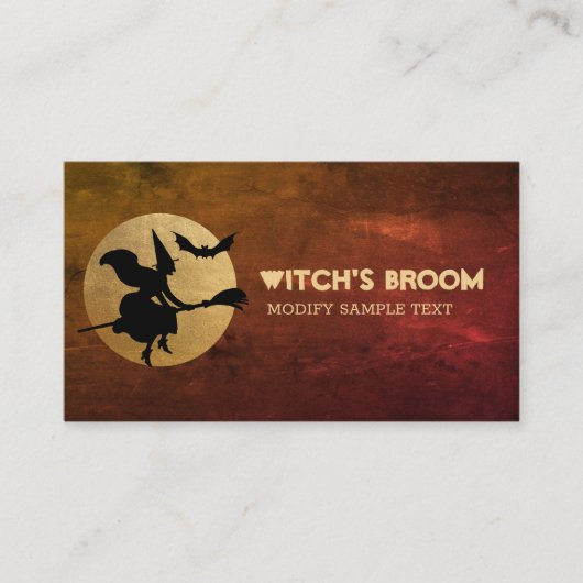 Halloween with, Bat and Moon Visitekaartje (Voorkant)