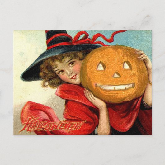 Halloween-witpompoen Feestdagenkaart (Voorkant)