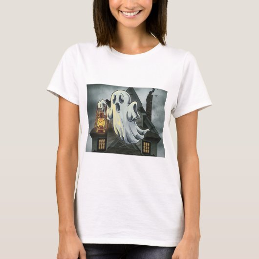 Halloween witte geest boek t-shirt (Voorkant)