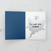 Halloween witte geest in bos feestdagen kaart (Binnen)