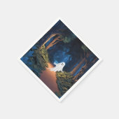 Halloween witte geest in bos servet (Hoek)