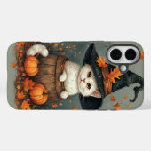 Halloween witte kat Case-Mate iPhone case (Achterkant (horizontaal))