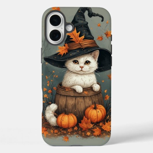 Halloween witte kat Case-Mate iPhone case (Achterkant)